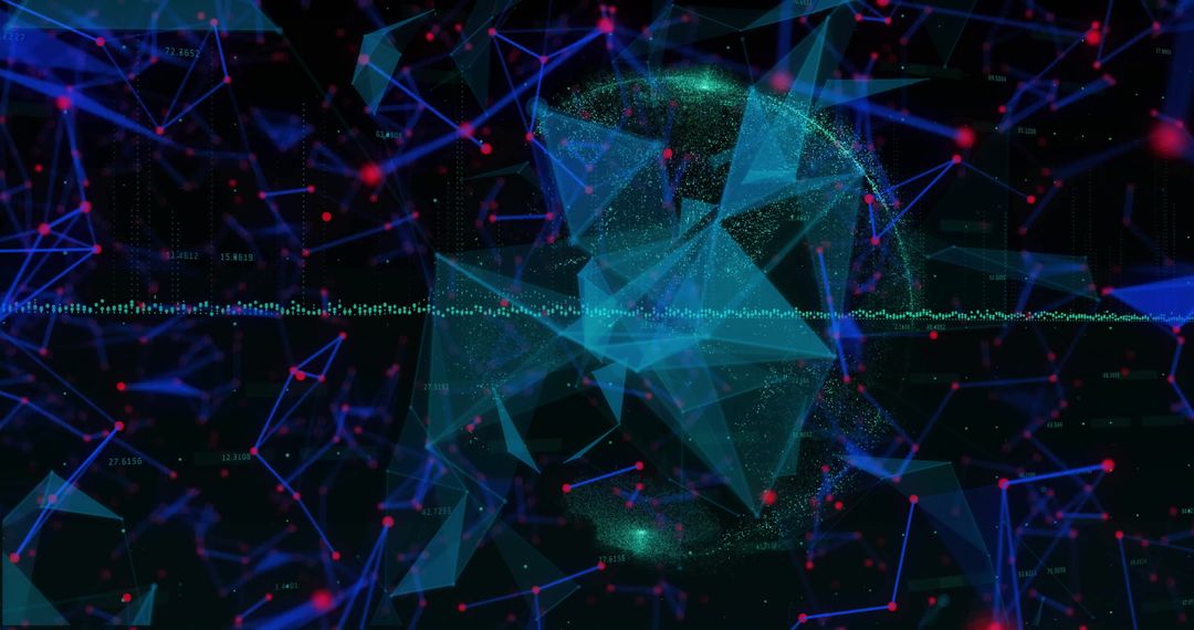 Futuristic Digital Connections and Data Network Visualization