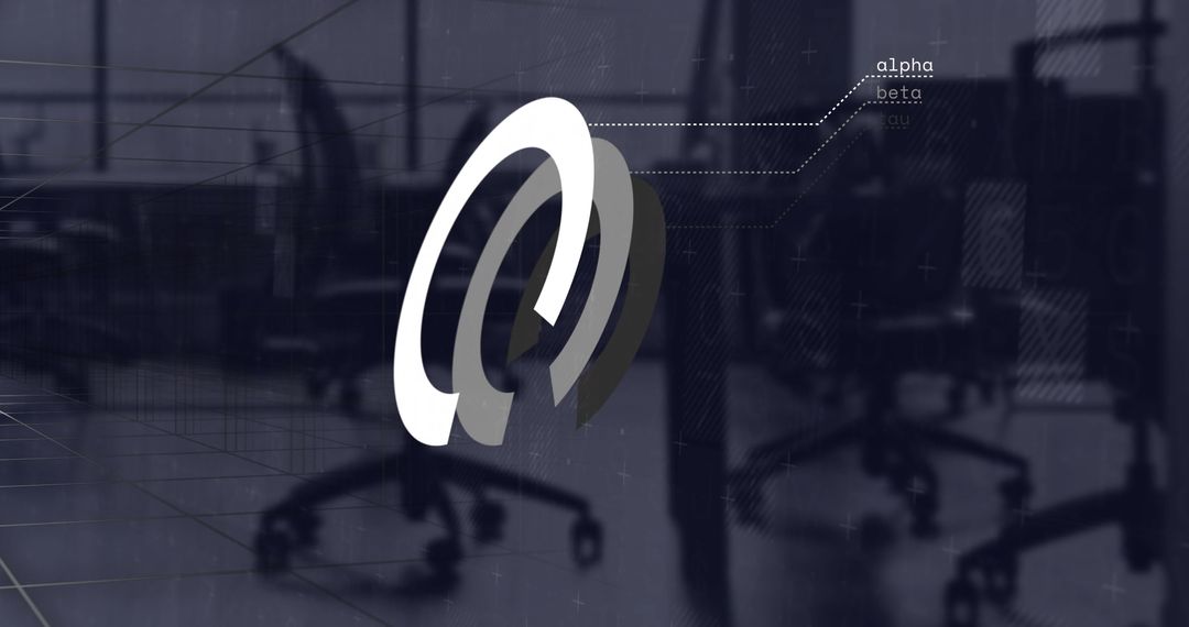 Futuristic Office with Data Interface and overlapping concept