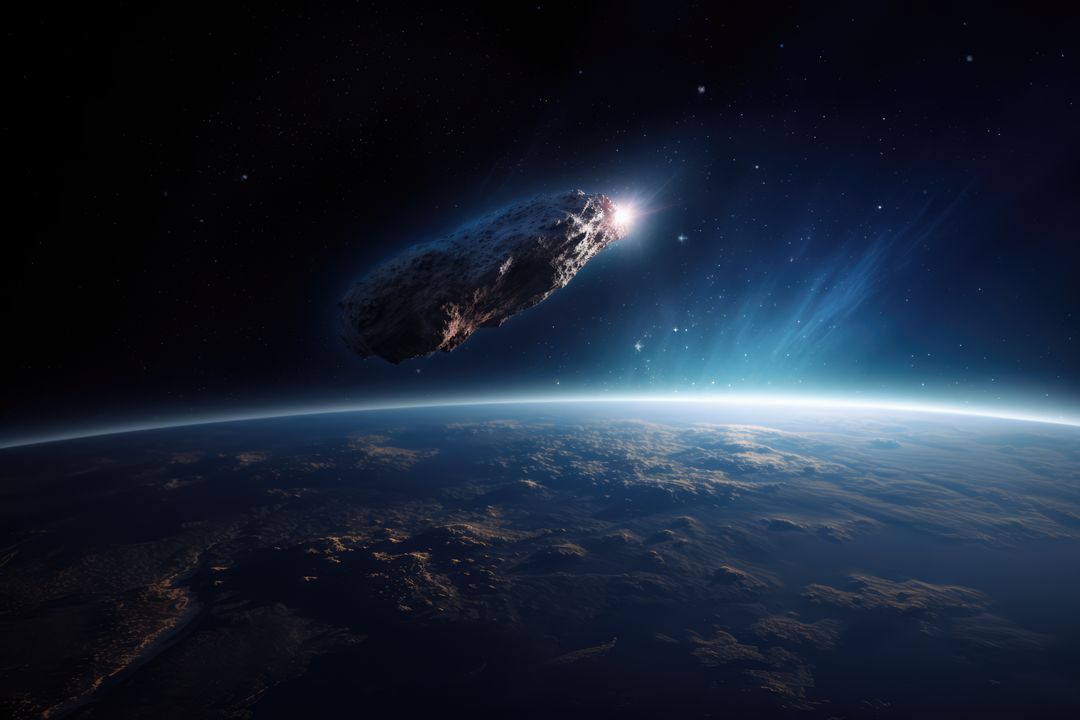 Gigantic Asteroid Approaching Earth from Space - Free Images, Stock Photos and Pictures on Pikwizard.com