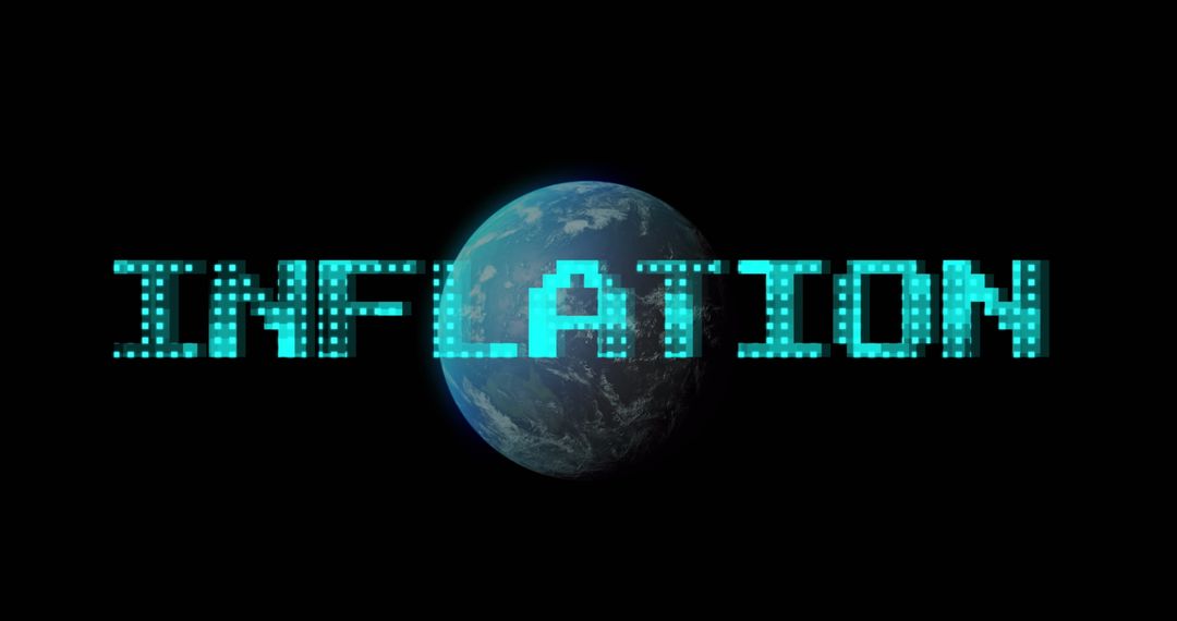 Digital Inflation Concept over Rotating Globe