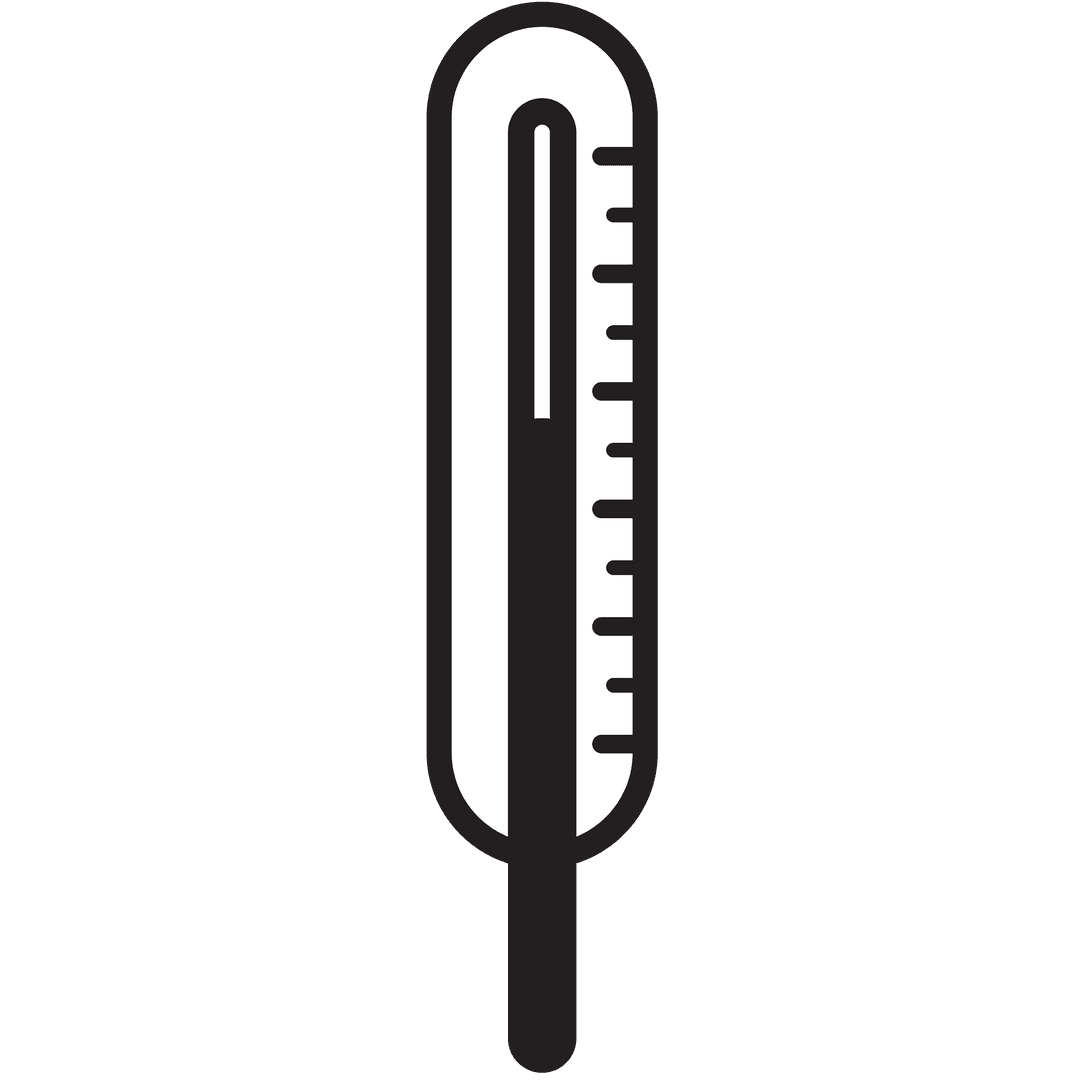 Transparent Thermometer Illustration in Black and White