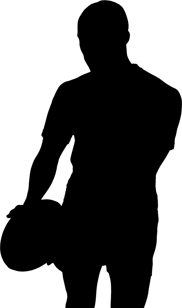 Transparent Rugby Illustration with Action-Packed Athlete Pose