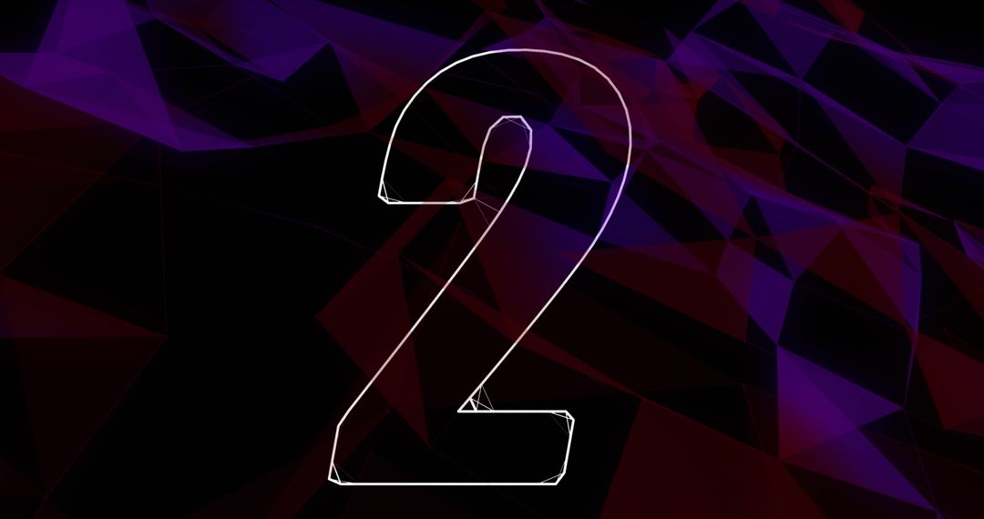 Dynamic Abstract Number Two with Purple Digital Geometric Patterns