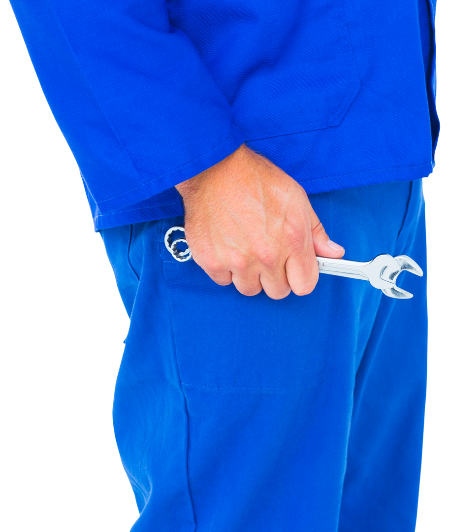 Male Engineer Holding Spanners in Uniform, Close-Up Transparent Background - Download Free Stock Images Pikwizard.com