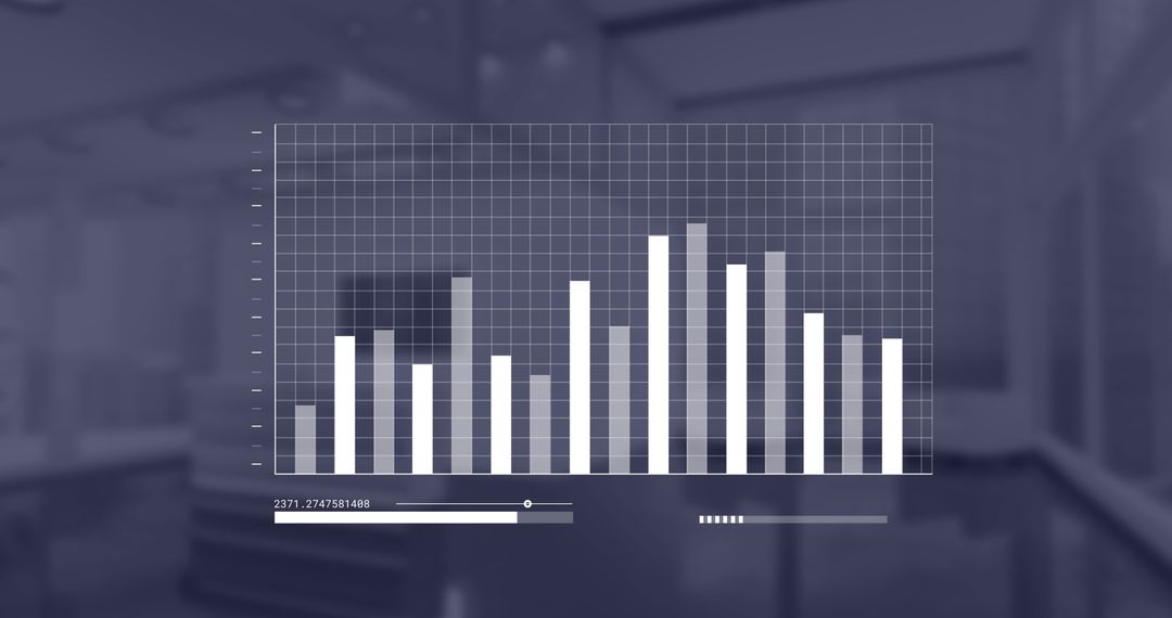 Office Background with Bar Chart Overlaying Data Analysis Concept