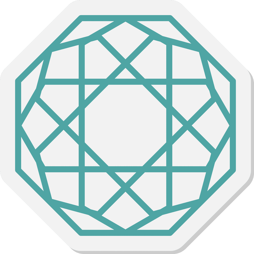 Transparent Geometric Blue Gemstone Design Element