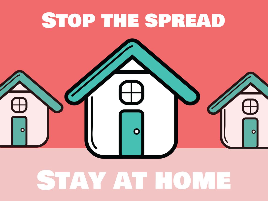Public Health Awareness: Stop the Spread, Stay at Home Illustration