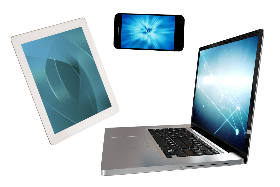 Digital Devices Floating on Transparent Background Isolated - Download Free Stock Images Pikwizard.com