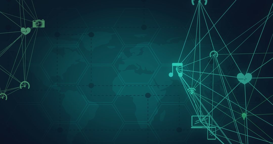 Global Network Connections on Digital Interface Map