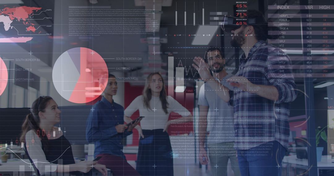 Team Analyzing Data with Virtual Reality Collaboration