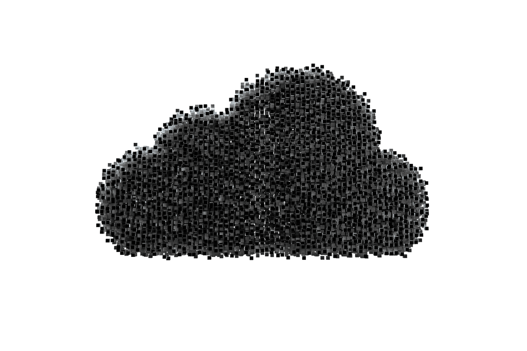 Abstract Black Cloud Vector on Transparent Background