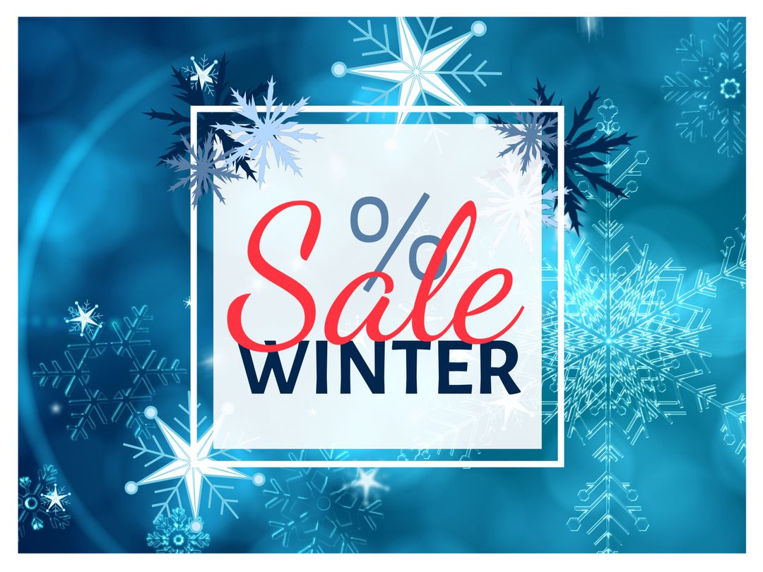 Vibrant Winter Sale Banner with Snowflakes