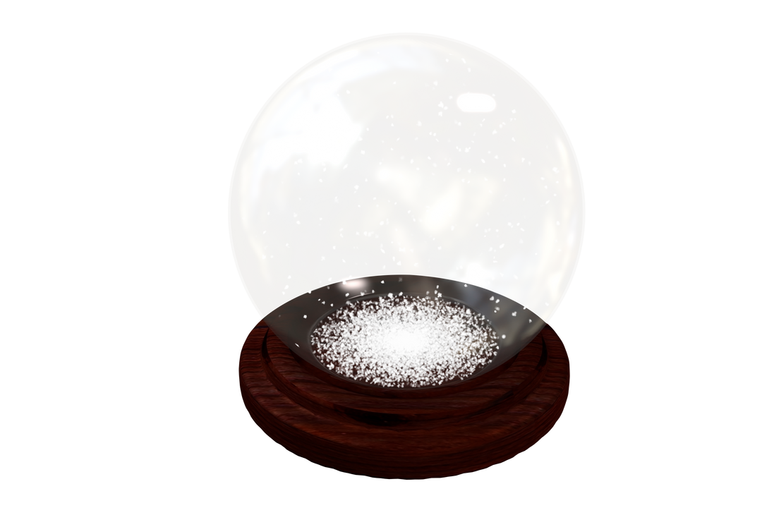 Transparent Snow Globe with Wooden Base Floating Glitter - Download Free Stock Images Pikwizard.com