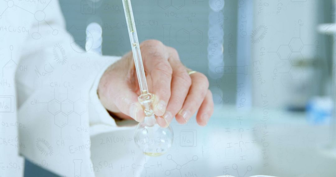 Chemist Using Dropper and Flask in Laboratory Experiment - Free Images, Stock Photos and Pictures on Pikwizard.com