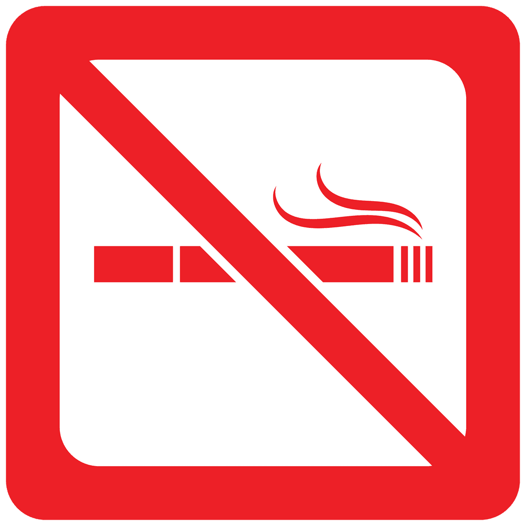 No Smoking Sign Red Prohibition Symbol on Transparent PNG