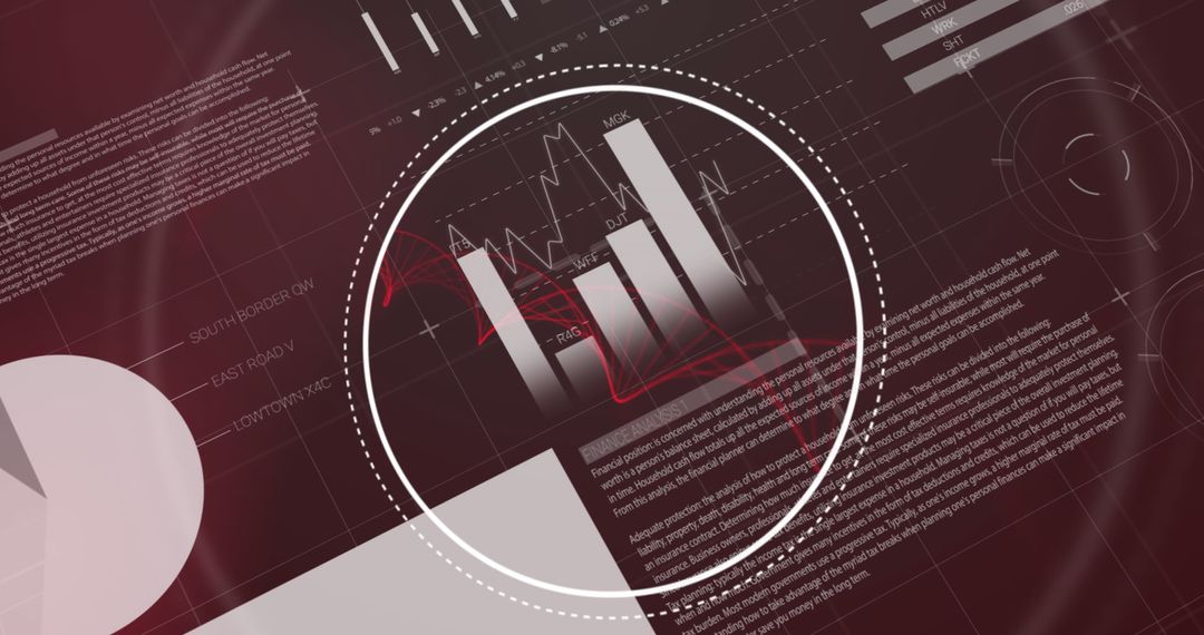 Dynamic Digital Interface with Data Charts and Circles - Free Images, Stock Photos and Pictures on Pikwizard.com