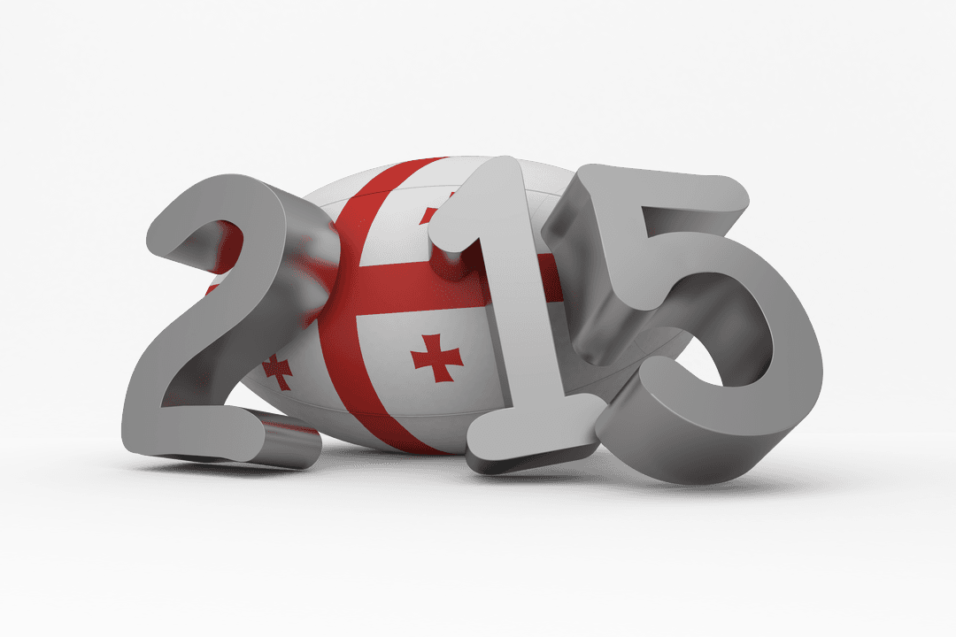 2015 Rugby Ball Illustration on Transparent Background