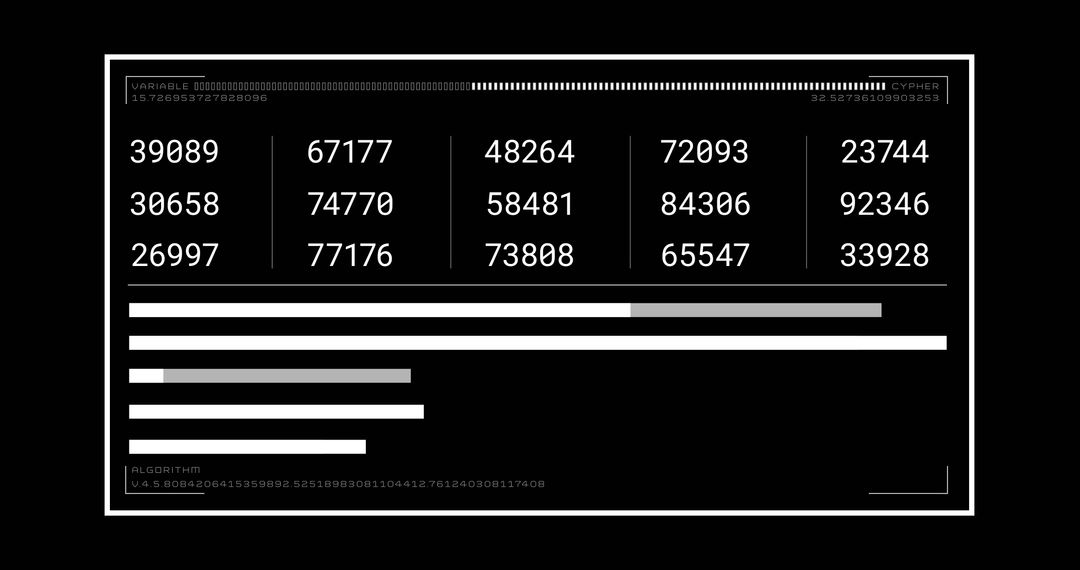 Digital Data Processing Screen with Numerical Analysis