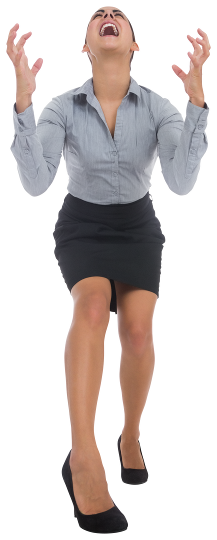 Furious Caucasian Businesswoman in Office Attire Screaming on Transparent Background - Download Free Stock Images Pikwizard.com