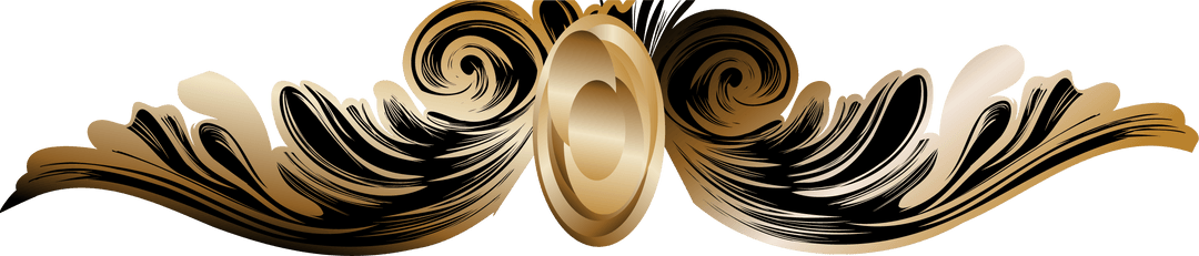 Ornate Baroque Medallion on Transparent Background