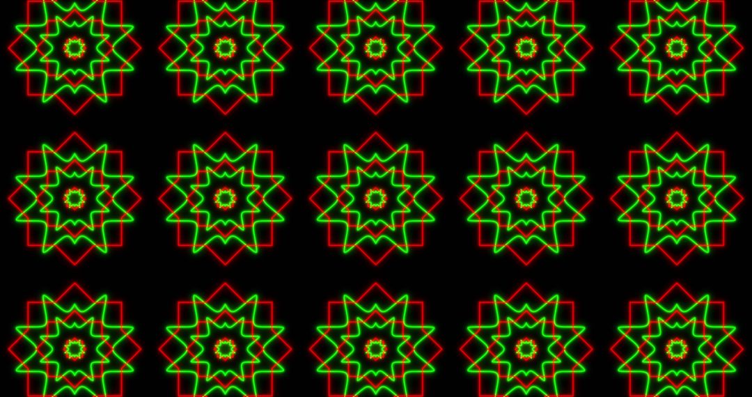 Hypnotic Neon Kaleidoscope Seamless Pattern Loop