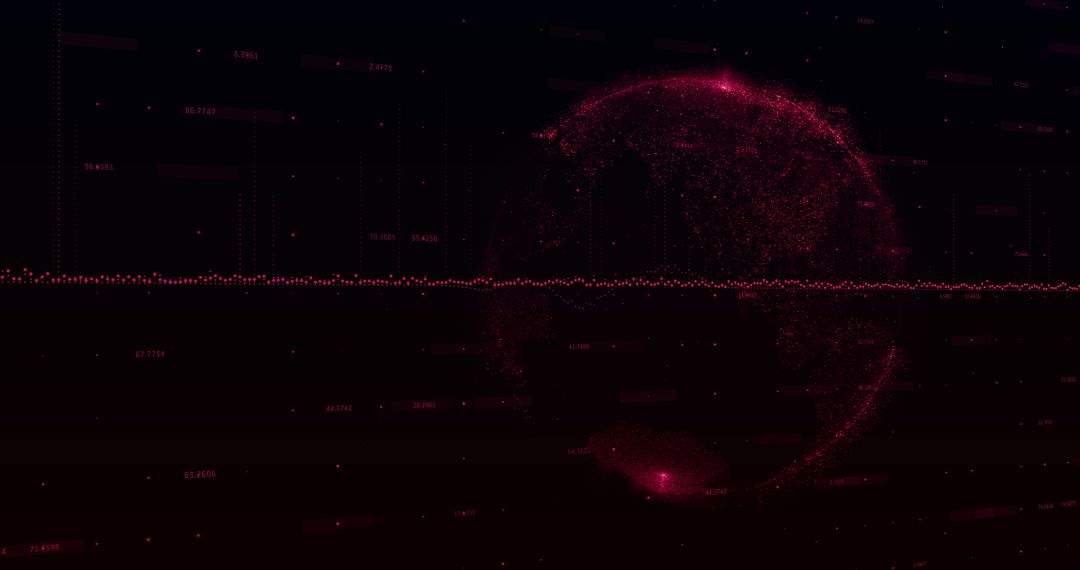 Futuristic Digital Graph with Pink Dots Representing Global Economy