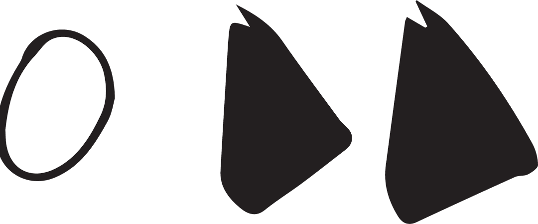 Black Geometric Shapes Illustration on Transparent Background