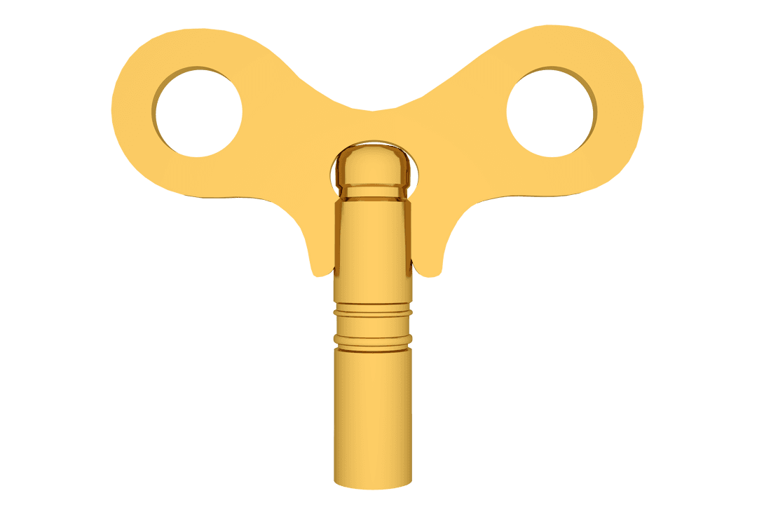 Transparent Gold Wind-up Key Tool for Vintage Toys and Clocks