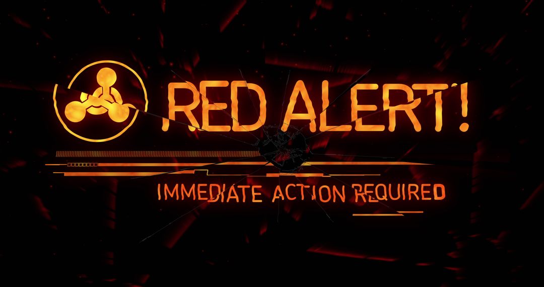 Red Alert Warning Sign with Immediate Action Text on Black Background - Free Images, Stock Photos and Pictures on Pikwizard.com