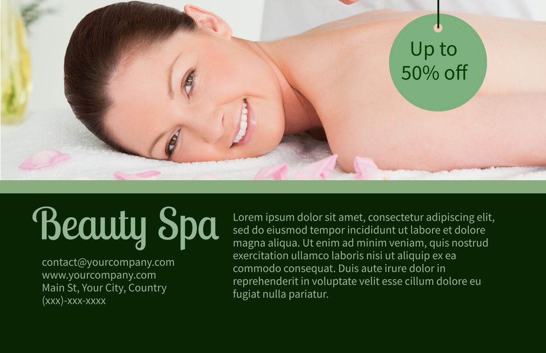 Smiling Woman Receiving Relaxing Spa Treatment