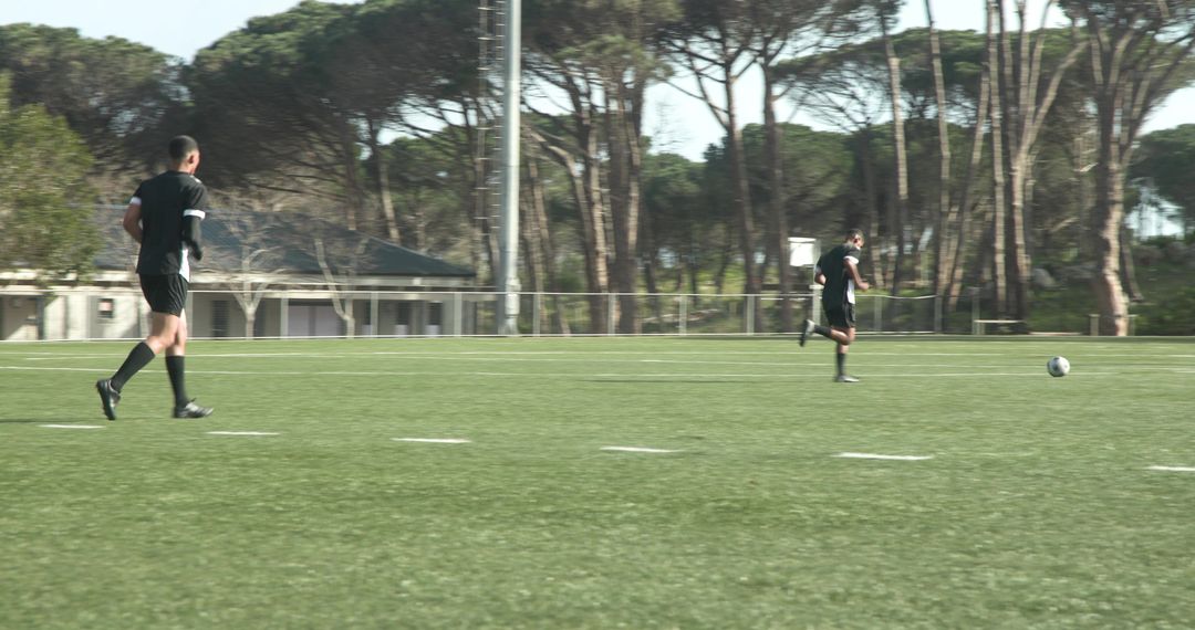 Intense Soccer Match Action Near Goal