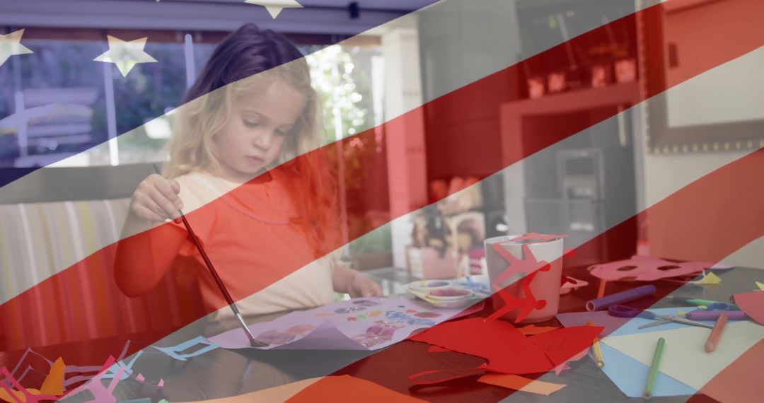 Child Creating Artwork Illustrating Imagination and Creativity