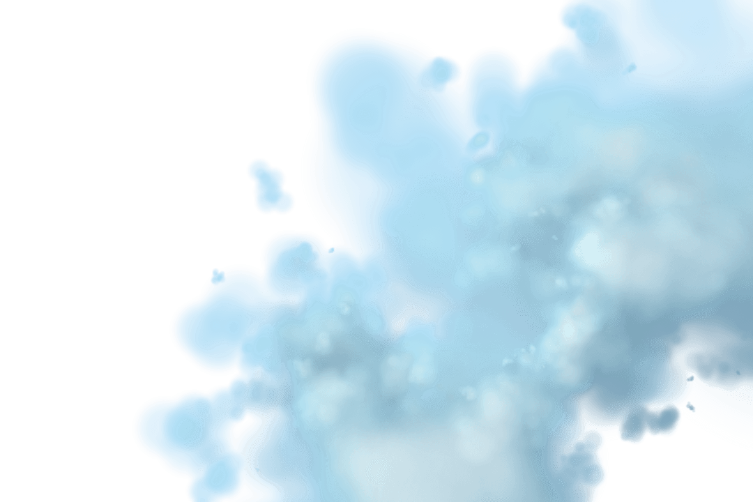Abstract Blue Cloud Shapes on Transparent Background