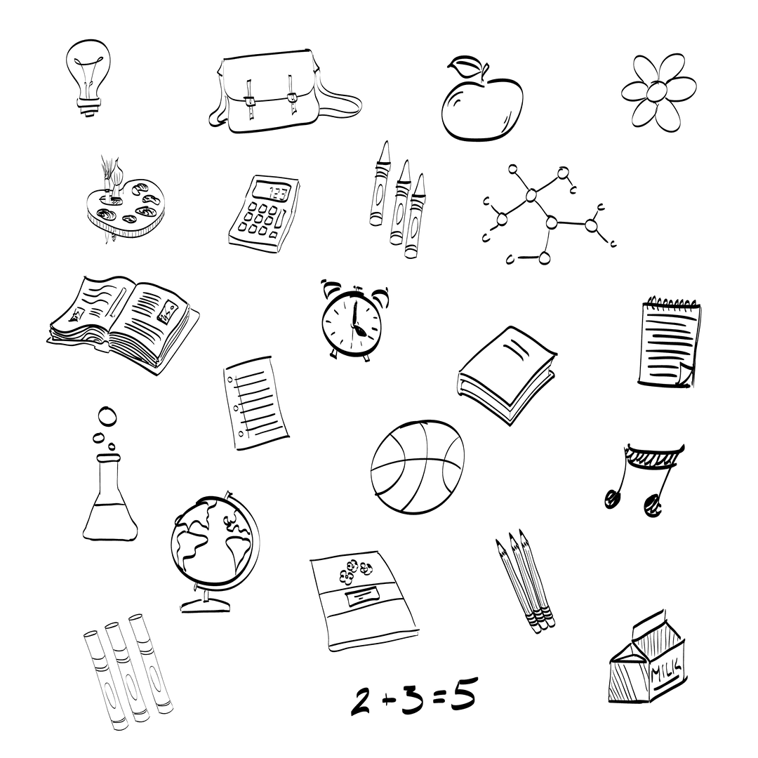 Black Apple with Floral Design Transparent Illustration