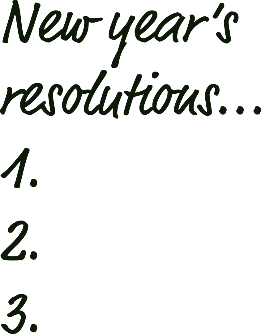 Creative Transparent New Year's Resolution List