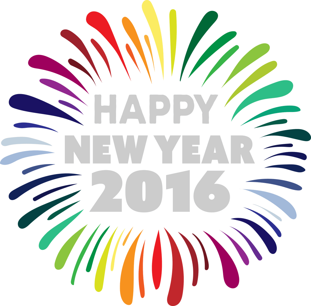 Colorful Firework Pattern Transparent Background 2016 Celebration