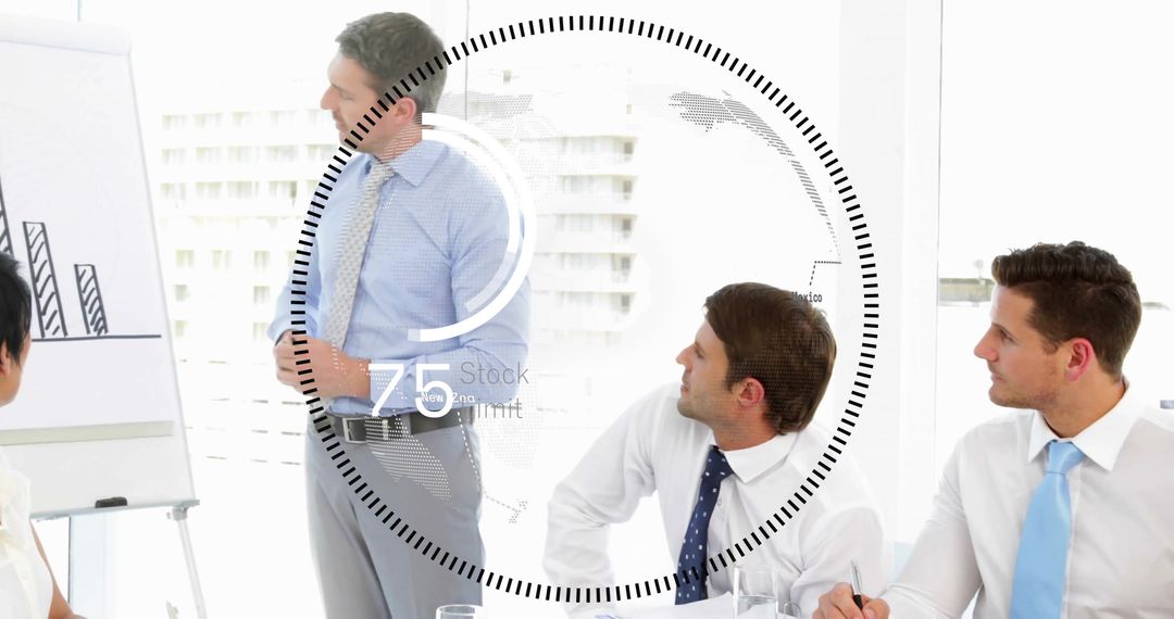 Businessman Explaining Data Progress in Casual Meeting