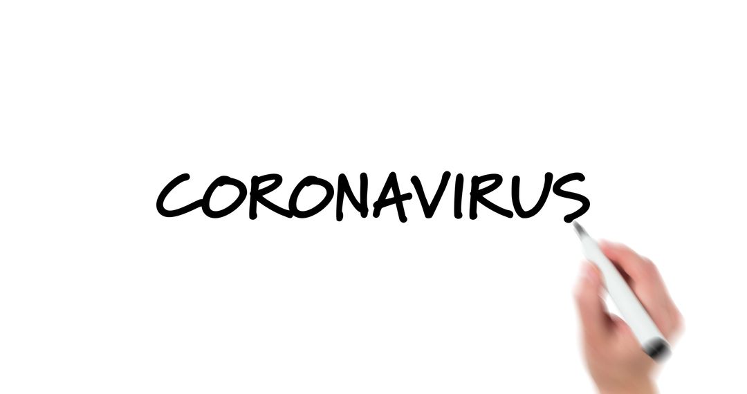 Writing Coronavirus Message on White Background