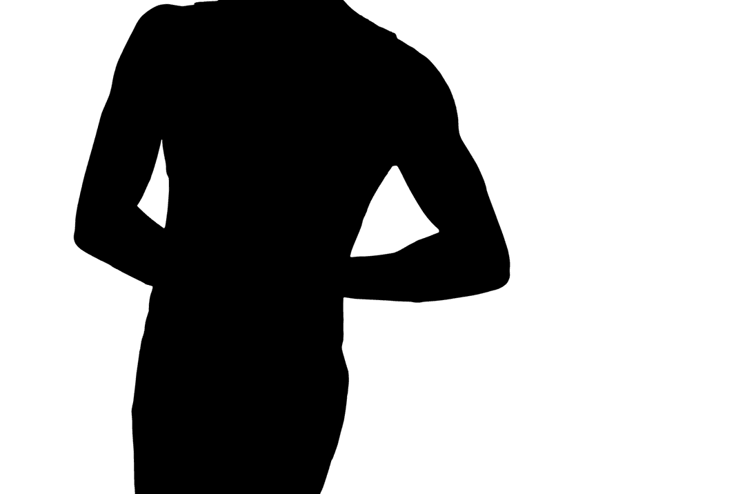 Silhouette of Muscular Man Posing on Transparent Background