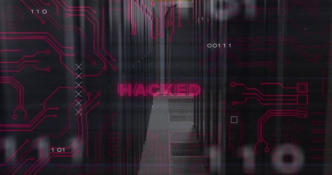 Digital Security Breach in Server Room Visualization