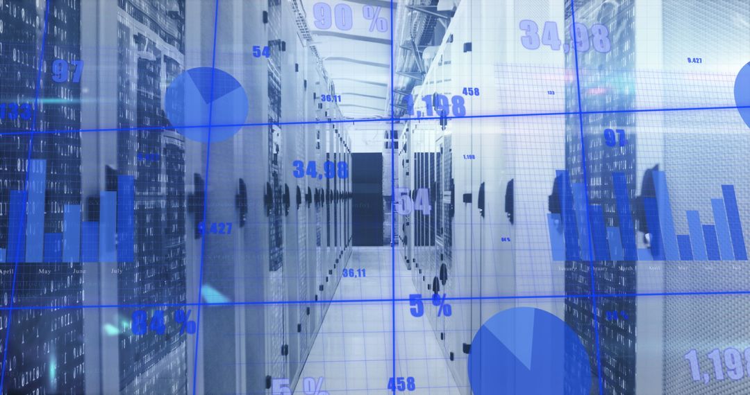 Futuristic Data Processing Servers with Digital Interface