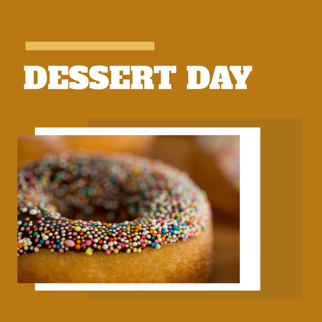 National Dessert Day Celebration with Colorful Sprinkled Donut - Download Free Stock Templates Pikwizard.com