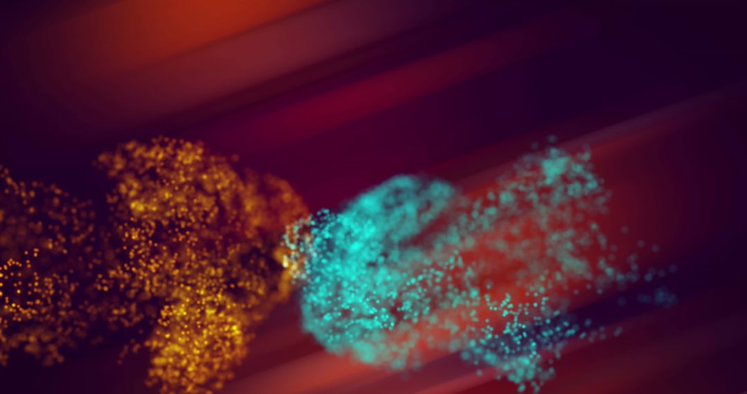 Abstract Blue and Gold Particles Representing Digital Data