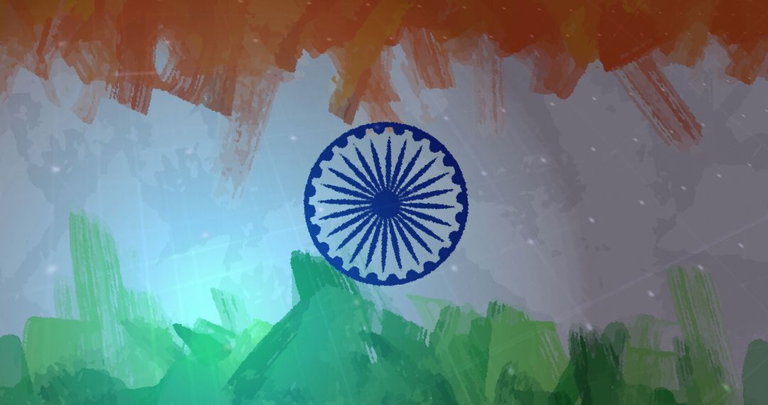 Indian Flag with Artistic Brush Stroke Design in Tricolor Pattern