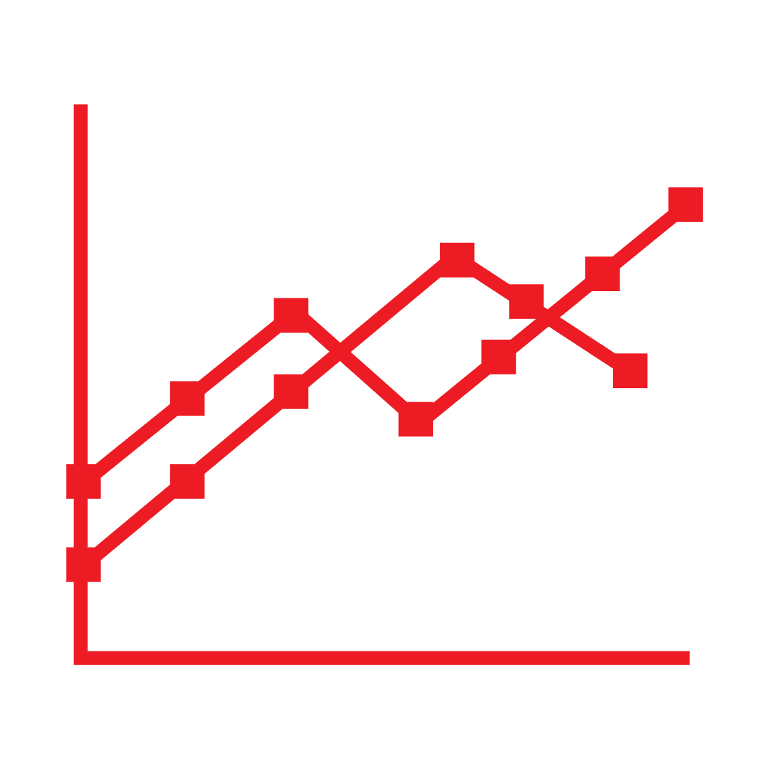 Transparent Red Line Chart for Business and Economy Visuals