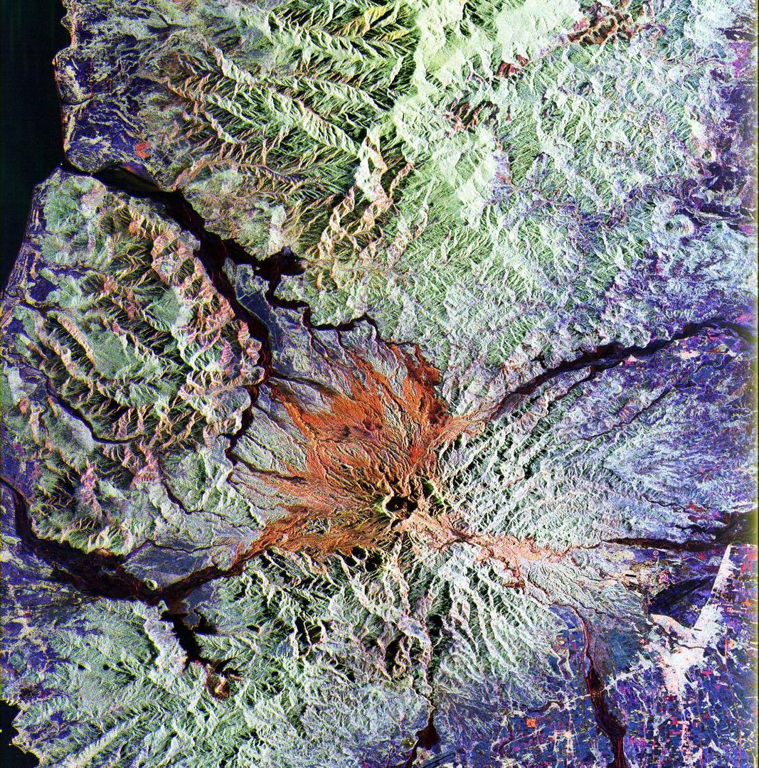 SPace Radar Image of Mt. Pinatubo, Philippines - Free Images, Stock Photos and Pictures on Pikwizard.com