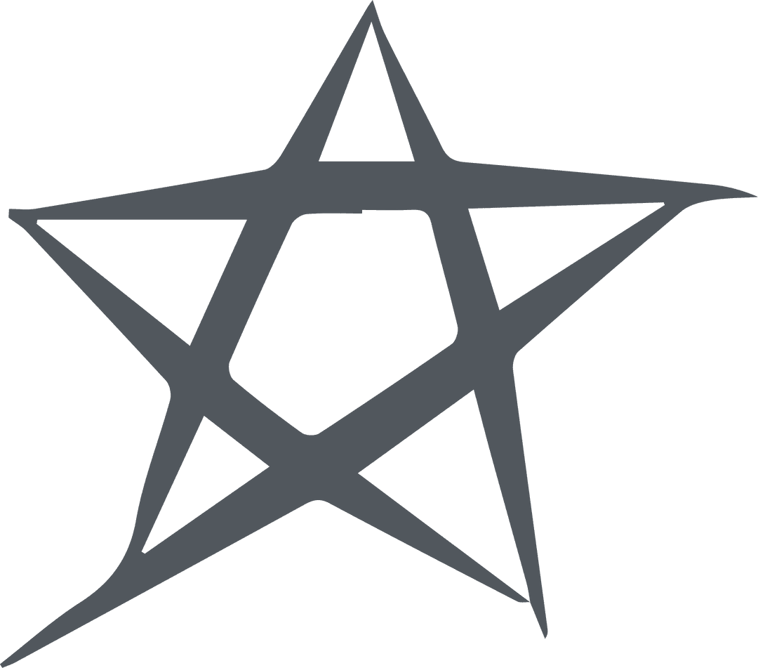 Jagged Star Shape in Flat Design with Transparent Background