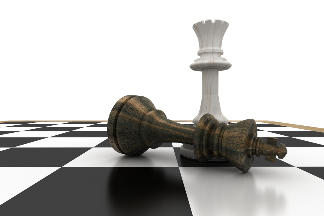 Transparent Chess Game End: White King Standing Over Fallen Black Queen - Download Free Stock Images Pikwizard.com