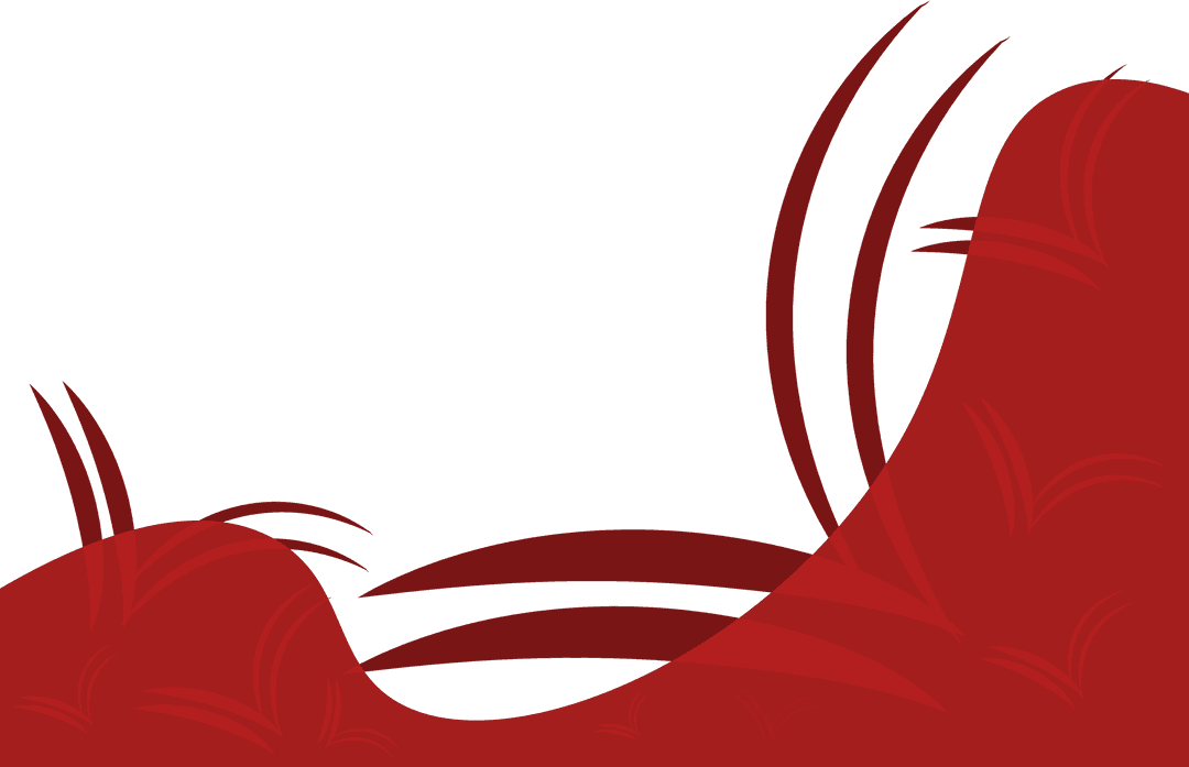 Curved Red Line Pattern on Transparent Background