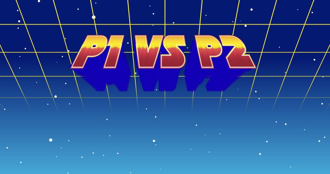 Retro Gaming Battle Interface with Galactic Background